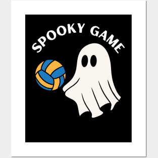 Spooky game, ghost playing Volleyball. Halloween Posters and Art